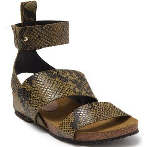 SYLVEN NEW YORK Renegade Strappy Suede Sandal In Taupe Snake Skin